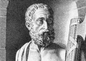 Gravure représentant Salluste, historien latin, barbu et drapé à l'antique