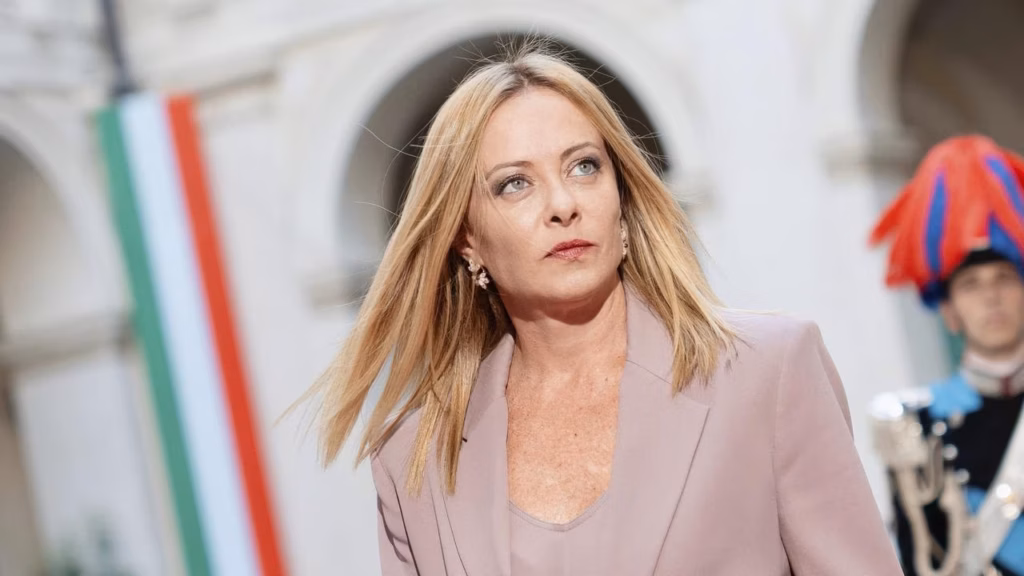 Giorgia Meloni, Présidente du Conseil italien, lors d'un événement officiel