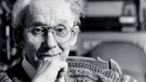 Portrait en noir et blanc de Paul Ricœur, philosophe français théoricien de l'identité narrative