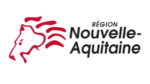 Logo officiel de la Région Nouvelle-Aquitaine avec son emblème rouge, illustration de la région