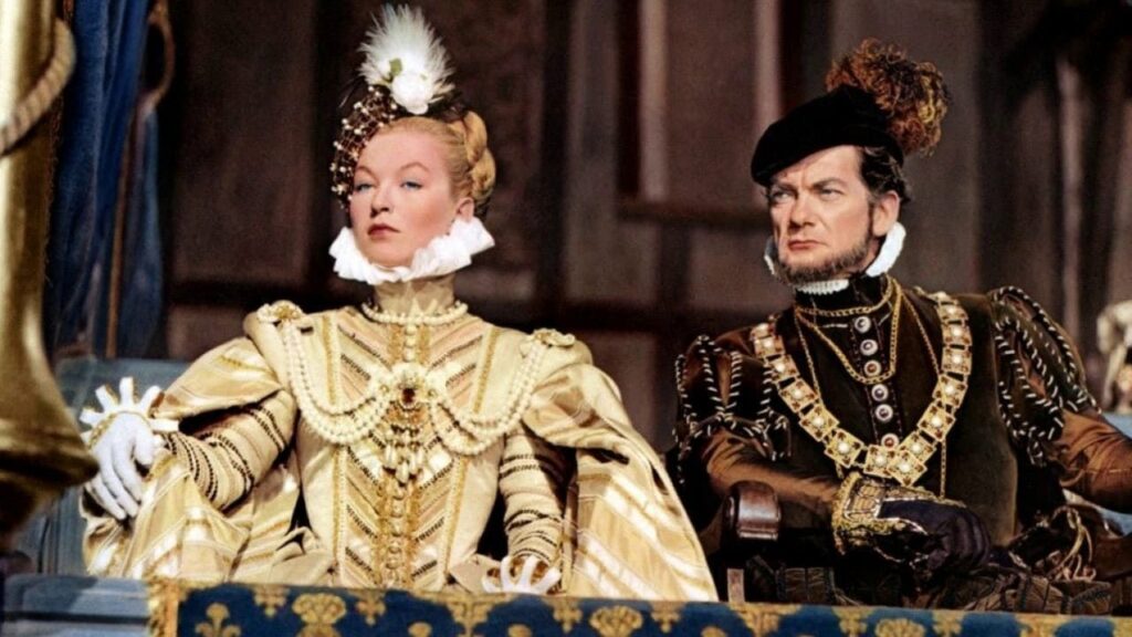 Scène en costumes du XVIe siècle illustrant La Princesse de Clèves, entre cour royale et tension dramatique