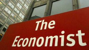 Enseigne The Economist devant son siège, pour apprendre à lire The Economist gratuit